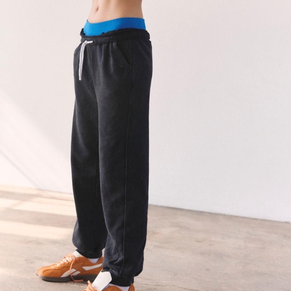 Free People For The Win Jogger - Washed Black size L NWT